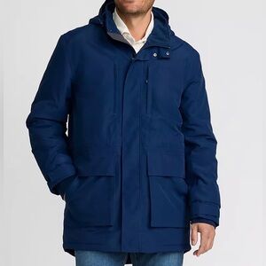 Lands' End Men's Blue Squall Parka Coat; like new, size M 38-40